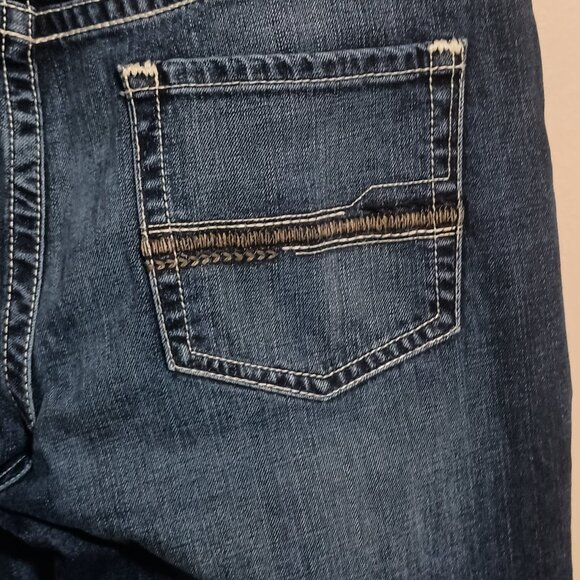 Ariat M4 Low Rise Boot Western Blue Denim Jeans Mens Size 38x36 - Picture 14 of 16